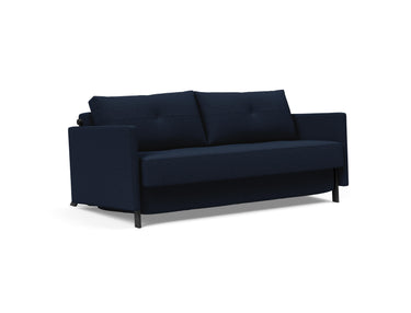 Cubed 160 sovesofa med armlæn i 528 Mixed Dance Blue, set skråt forfra