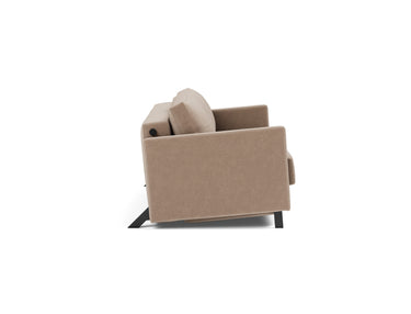 Cubed 160 sovesofa med armlæn i 417 Esina Mocha, set fra siden