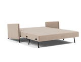 Cubed 160 sovesofa med armlæn i 417 Esina Mocha, slået ud til seng