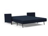 Cubed 160 sovesofa med armlæn i 528 Mixed Dance Blue, slået ud til seng