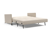 Cubed 160 sovesofa med armlæn i 612 Blida Sand Grey, slået ud til seng