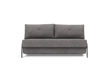 Cubed 160 Chrome sovesofa i 282 Avella Warm Grey, set forfra