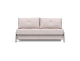 Cubed 160 Chrome sovesofa i 300 Weda Sand, set forfra