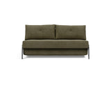 Cubed 160 Chrome sovesofa i 316 Cordufine Pine Green, set forfra