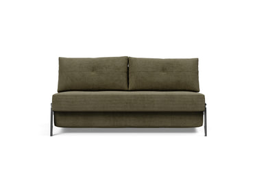 Cubed 160 Chrome sovesofa i 316 Cordufine Pine Green, set forfra