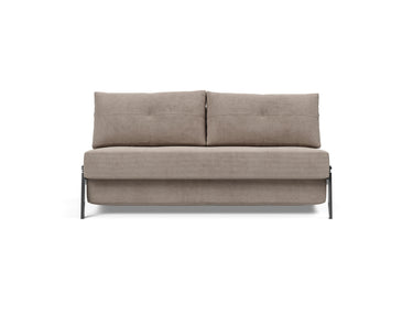 Cubed 160 Chrome sovesofa i 318 Cordufine Beige, set forfra