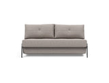 Cubed 160 Chrome sovesofa i 321 Corocco Warm Grey, set forfra