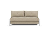 Cubed 160 Chrome sovesofa i 356 Taura Sand, set forfra