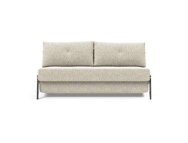 Cubed 160 Chrome sovesofa i 357 Taura Off White, set forfra
