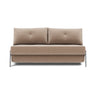 Cubed 160 Chrome sovesofa i 417 Esina Mocha, set forfra