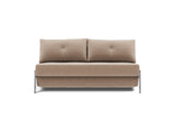 Cubed 160 Chrome sovesofa i 417 Esina Mocha, set forfra