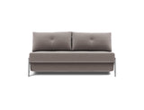 Cubed 160 Chrome sovesofa i 418 Esina Truffle, set forfra