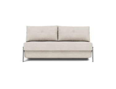 Cubed 160 Chrome sovesofa i 470 Yuveno Natural, set forfra