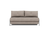 Cubed 160 Chrome sovesofa i 472 Yuveno Warm Grey, set forfra