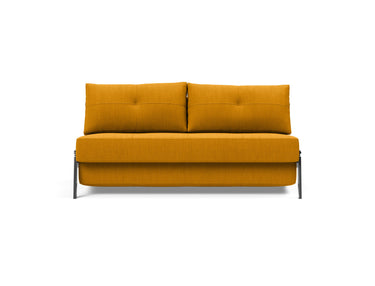 Cubed 160 Chrome sovesofa i 507 Elegance Burned Curry, set forfra