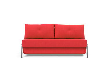 Cubed 160 Chrome sovesofa i 511 Elegance Red, set forfra