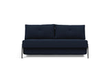 Cubed 160 Chrome sovesofa i 528 Mixed Dance Blue, set forfra