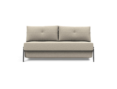 Cubed 160 Chrome sovesofa i 539 Bouclé Beige, set forfra