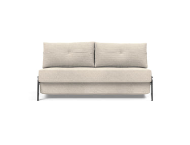 Cubed 160 Chrome sovesofa i 594 Corduroy Ivory, set forfra
