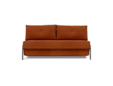 Cubed 160 Chrome sovesofa i 595 Corduroy Burnt Orange, set forfra