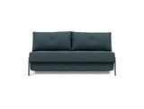 Cubed 160 Chrome sovesofa i 851 Mahoga Dark Blue, set forfra