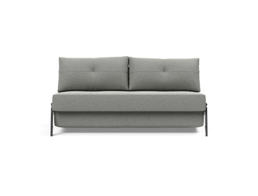 Cubed 160 Chrome sovesofa i 853 Mahoga Dove Grey, set forfra