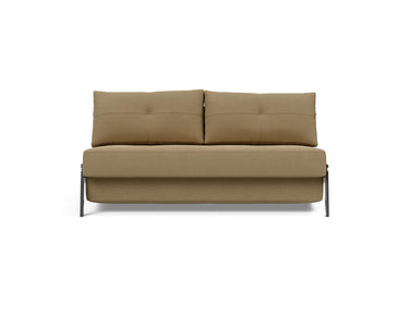 Cubed 160 Chrome sovesofa i 860 Yogia Olive Brown, set forfra