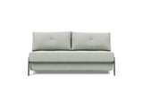 Cubed 160 Chrome sovesofa i 888 Mozart Slate Brown, set forfra