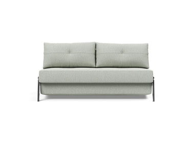 Cubed 160 Chrome sovesofa i 888 Mozart Slate Brown, set forfra