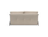 Cubed 160 Chrome sovesofa i 612 Blida Sand Grey, set bagfra