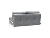 Cubed 160 Chrome sovesofa i 565 Twist Granite, set skråt bagfra