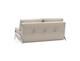 Cubed 160 Chrome sovesofa i 612 Blida Sand Grey, set skråt bagfra