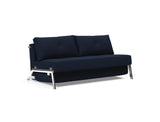Cubed 160 Chrome sovesofa i 528 Mixed Dance Blue, set skråt forfra