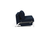 Cubed 160 Chrome sovesofa i 528 Mixed Dance Blue, set fra siden