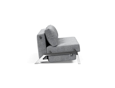 Cubed 160 Chrome sovesofa i 565 Twist Granite, set fra siden