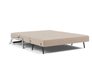 Cubed 160 Chrome sovesofa i 417 Esina Mocha, slået ud til seng