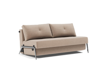 Cubed 160 Alu sovesofa i 417 Esina Mocha, set skråt forfra