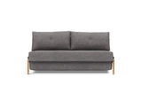 Cubed 160 Wood sovesofa i 282 Avella Warm Grey, set forfra