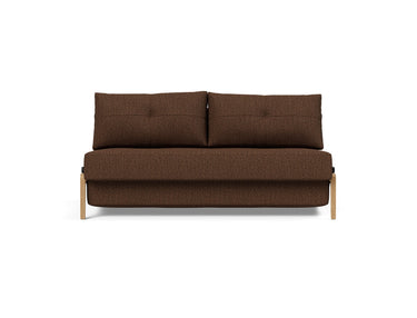 Cubed 160 Wood sovesofa i 359 Taura Cappuccino, set forfra