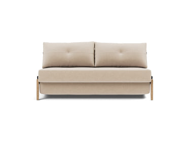 Cubed 160 Wood sovesofa i 410 Esina Almond, set forfra