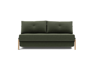 Cubed 160 Wood sovesofa i 413 Esina Olive Green, set forfra