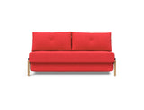 Cubed 160 Wood sovesofa i 511 Elegance Red, set forfra