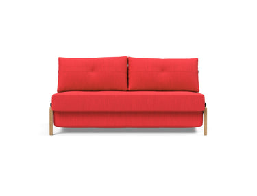 Cubed 160 Wood sovesofa i 511 Elegance Red, set forfra