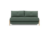 Cubed 160 Wood sovesofa i 518 Elegance Green, set forfra