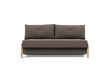 Cubed 160 Wood sovesofa i 530 Bouclé Taupe, set forfra