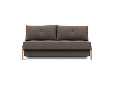 Cubed 160 Wood sovesofa i 530 Bouclé Taupe, set forfra