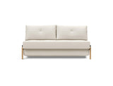 Cubed 160 Wood sovesofa i 531 Bouclé Off White, set forfra