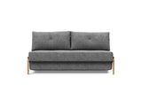 Cubed 160 Wood sovesofa i 563 Twist Charcoal, set forfra