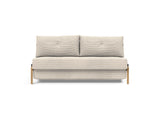 Cubed 160 Wood sovesofa i 594 Corduroy Ivory, set forfra