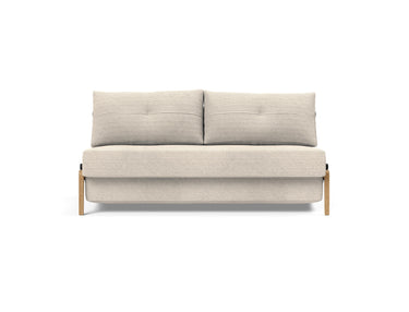 Cubed 160 Wood sovesofa i 594 Corduroy Ivory, set forfra
